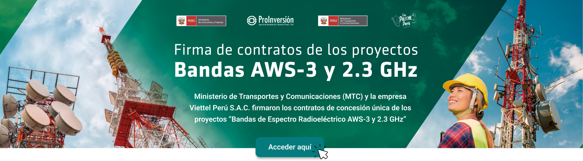 Firma de Contratos de los Proyectos Bandas AWS-3 y 2.3 Ghz